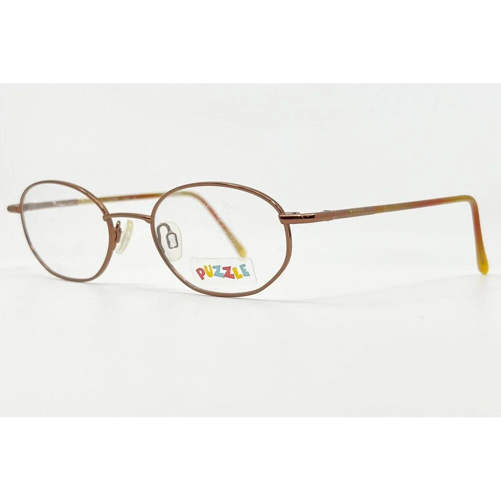 Puzzle Eyeglasses Kids Brown Oval Metal Frames PZ 25 01X0336 125